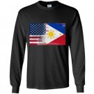 Filipino american half philippines half america flag Long Sleeve Gildan