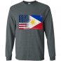 Filipino american half philippines half america flag Long Sleeve Gildan
