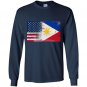 Filipino american half philippines half america flag Long Sleeve Gildan