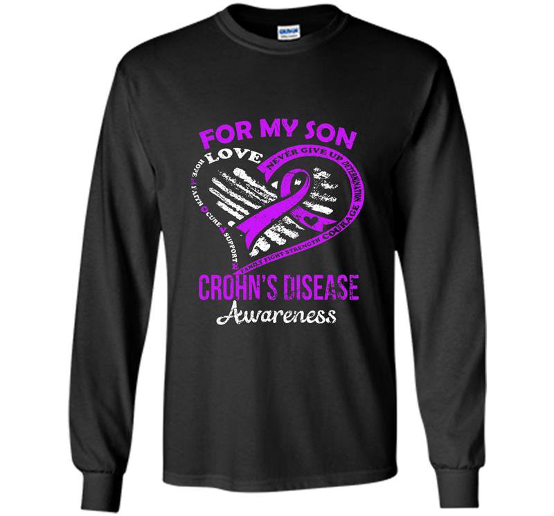 For my son crohns disease awareness Long Sleeve Gildan