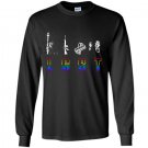 Funny rainbow flag lgbt liberty guns bacon trump Long Sleeve Gildan