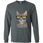 Gay pride cat kitten rainbow lgbt sunglasses funny Long Sleeve Gildan