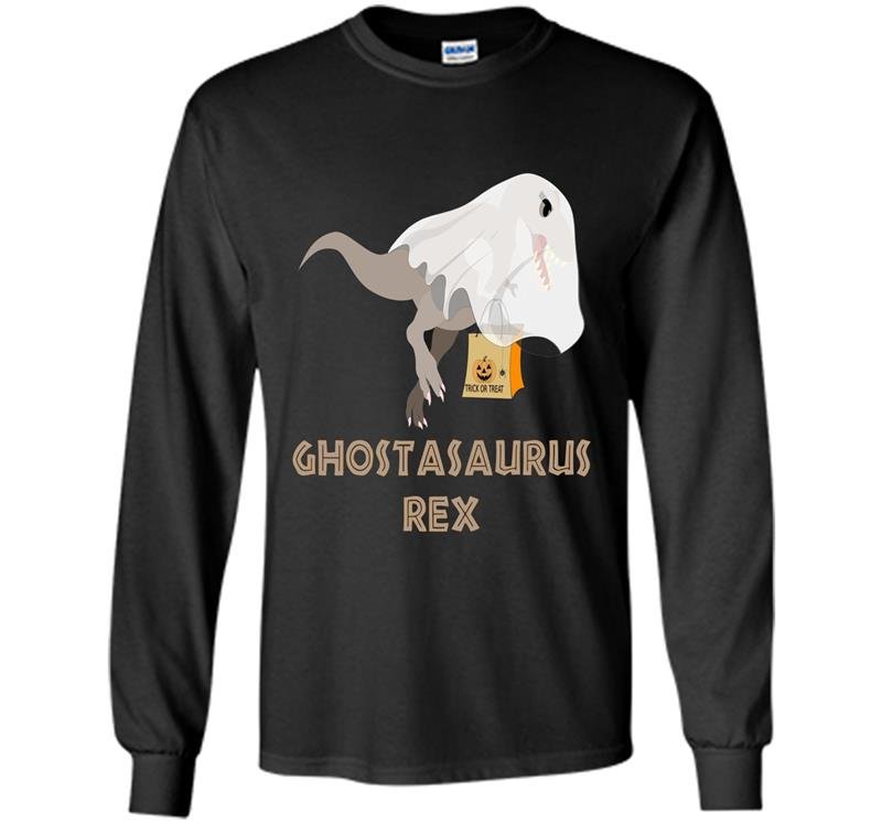 Ghostasaurus rex t-rex dinosaur ghost halloween Long Sleeve Gildan