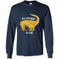 Gold t-rex the struggle is real donut funny dinosaur Long Sleeve Gildan