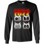 Hiss kiss cats kittens rock funny Long Sleeve Gildan