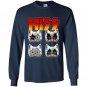 Hiss kiss cats kittens rock funny Long Sleeve Gildan