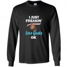 I just freaking love goats ok funny baby goat Long Sleeve Gildan