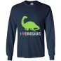 I love dinosaurs cute diplodocus long neck cartoon Long Sleeve Gildan