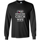 I love my awesome czech wife flag heart tee Long Sleeve Gildan