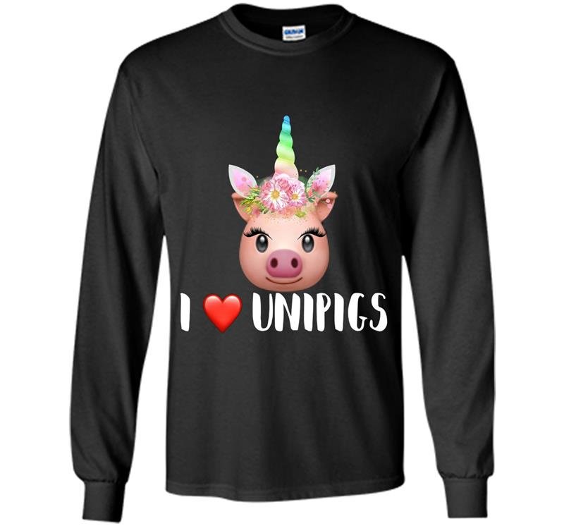 I love unipigs funny unicorn pig lover Long Sleeve Gildan
