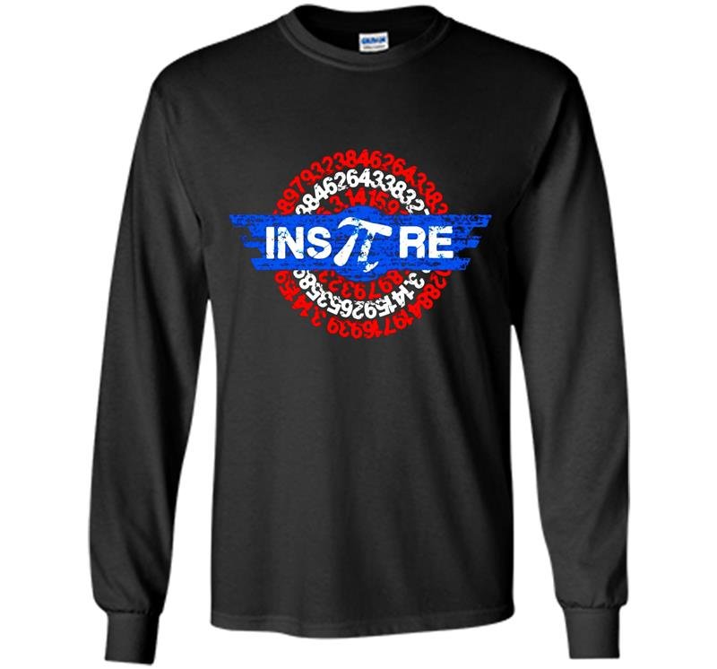 Inspire pi superhero shield math teacher geek nerd Long Sleeve Gildan