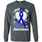 I wear blue for colon cancer awareness Long Sleeve Gildan