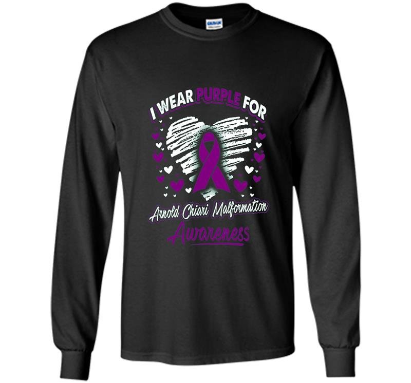 I wear purple for arnold chiari malformation awareness Long Sleeve Gildan