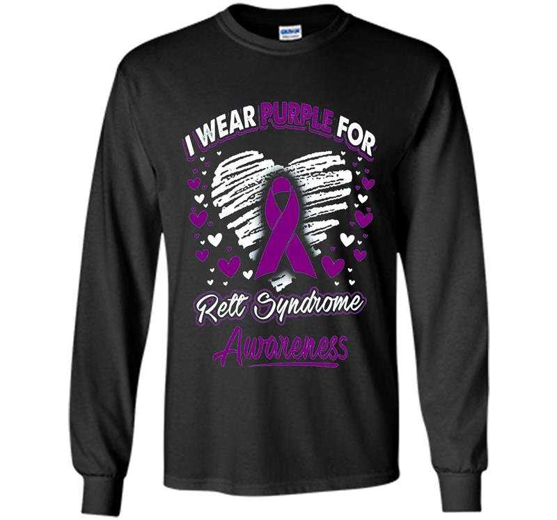 I wear purple for rett syndrome awareness Long Sleeve Gildan