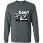 Jeep beer 4x4 wrecked funny Long Sleeve Gildan