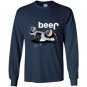 Jeep beer 4x4 wrecked funny Long Sleeve Gildan