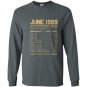 June 1989 facts funny facts Long Sleeve Gildan