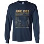 June 1989 facts funny facts Long Sleeve Gildan