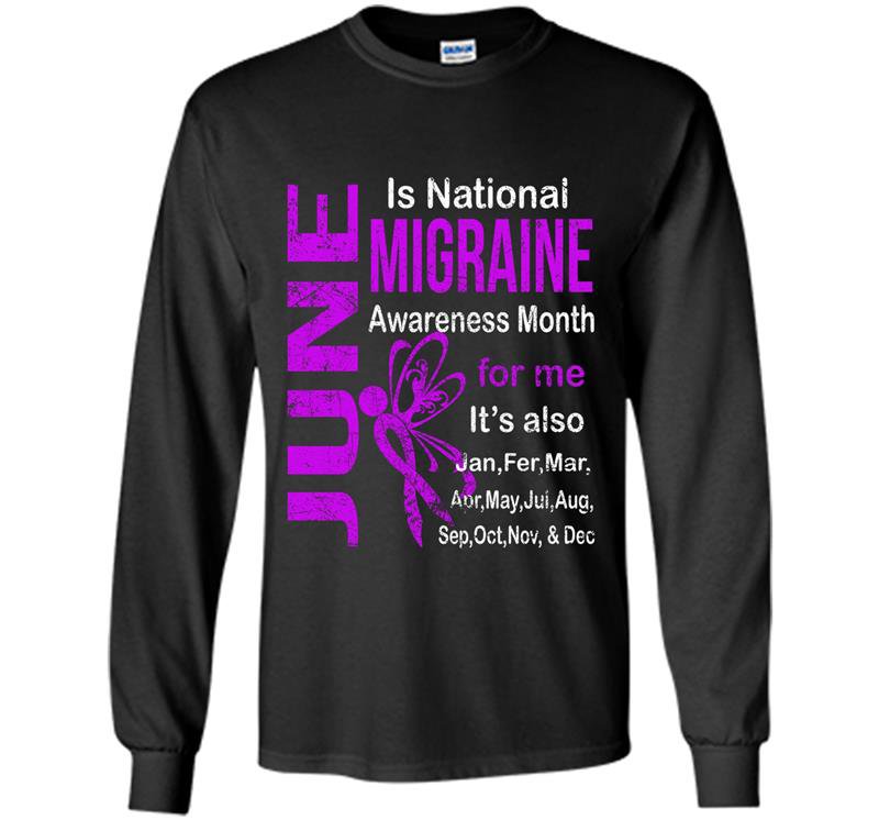 June is migraine awareness month Long Sleeve Gildan