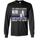 K9 police he barks funny thin blue line Long Sleeve Gildan