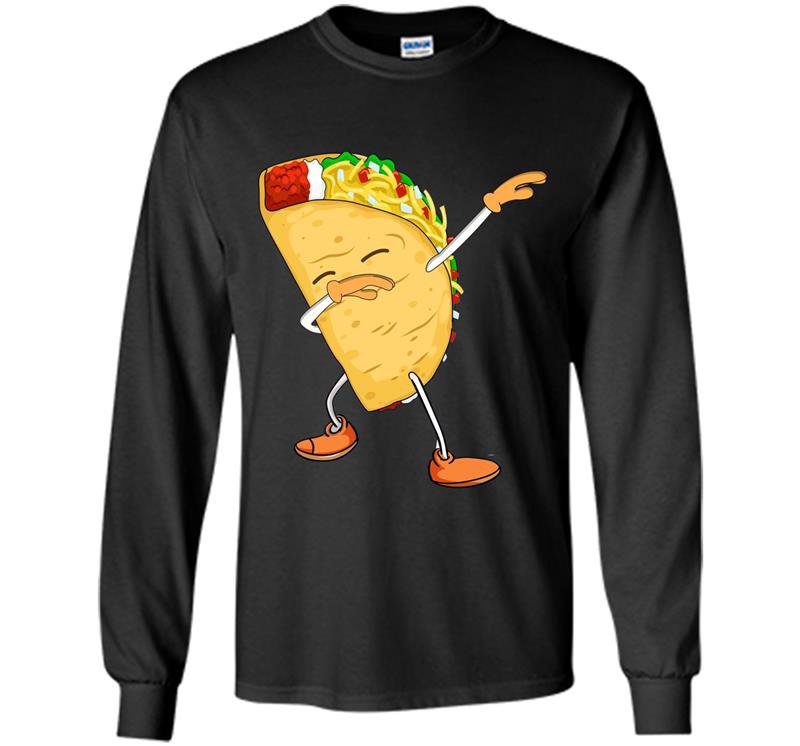 Kids dabbing taco mexican Long Sleeve Gildan