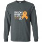 Leukemia cancer messed with the wrong kid orange Long Sleeve Gildan