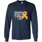 Leukemia cancer messed with the wrong kid orange Long Sleeve Gildan