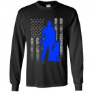 Male k 9 officer blue line flag for k9 handlers Long Sleeve Gildan