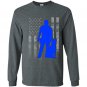 Male k 9 officer blue line flag for k9 handlers Long Sleeve Gildan