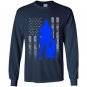 Male k 9 officer blue line flag for k9 handlers Long Sleeve Gildan