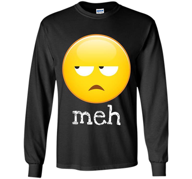 Meh bored emoji face Long Sleeve Gildan