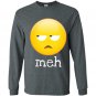 Meh bored emoji face Long Sleeve Gildan