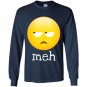 Meh bored emoji face Long Sleeve Gildan