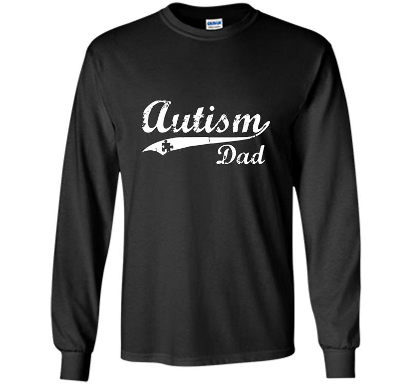 Mens autism dad autism awareness gift Long Sleeve Gildan