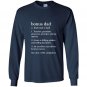 Mens bonus dad definition funny meaning step father gift Long Sleeve Gildan