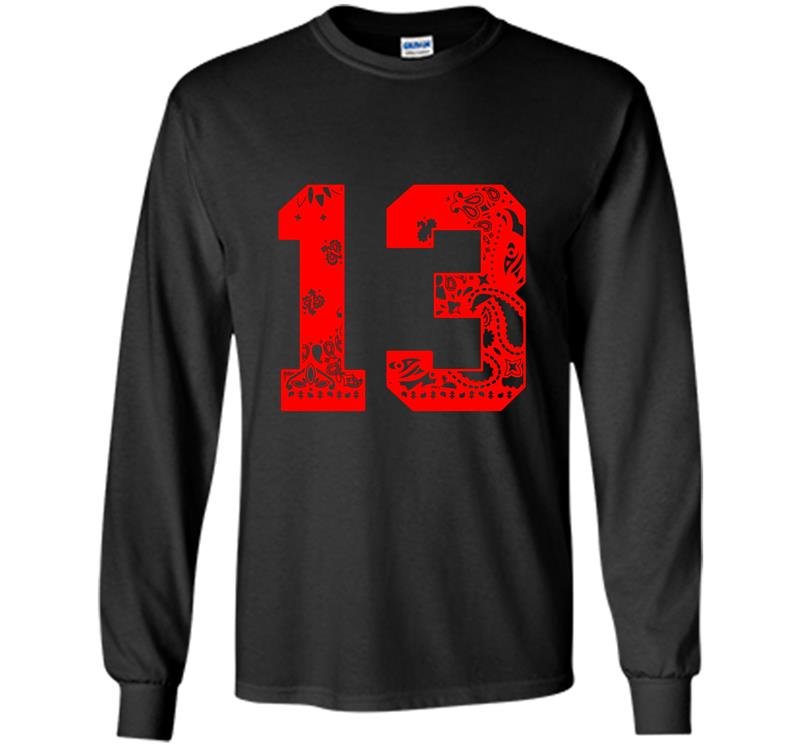 Mens calidesign red bandana 13 retro bred Long Sleeve Gildan
