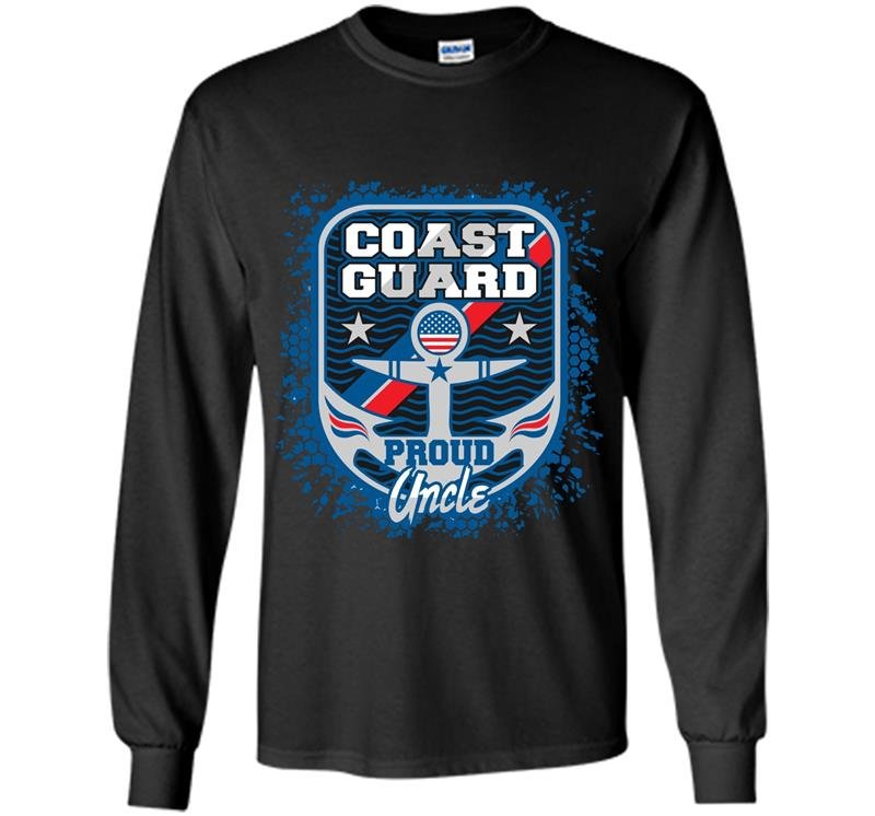Mens coast guard proud uncle Long Sleeve Gildan