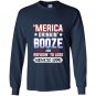 Merica 4th of july drinking party funny patriotic Long Sleeve Gildan