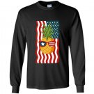 Merica sunglasses flag pineapple 4th of july patriots Long Sleeve Gildan