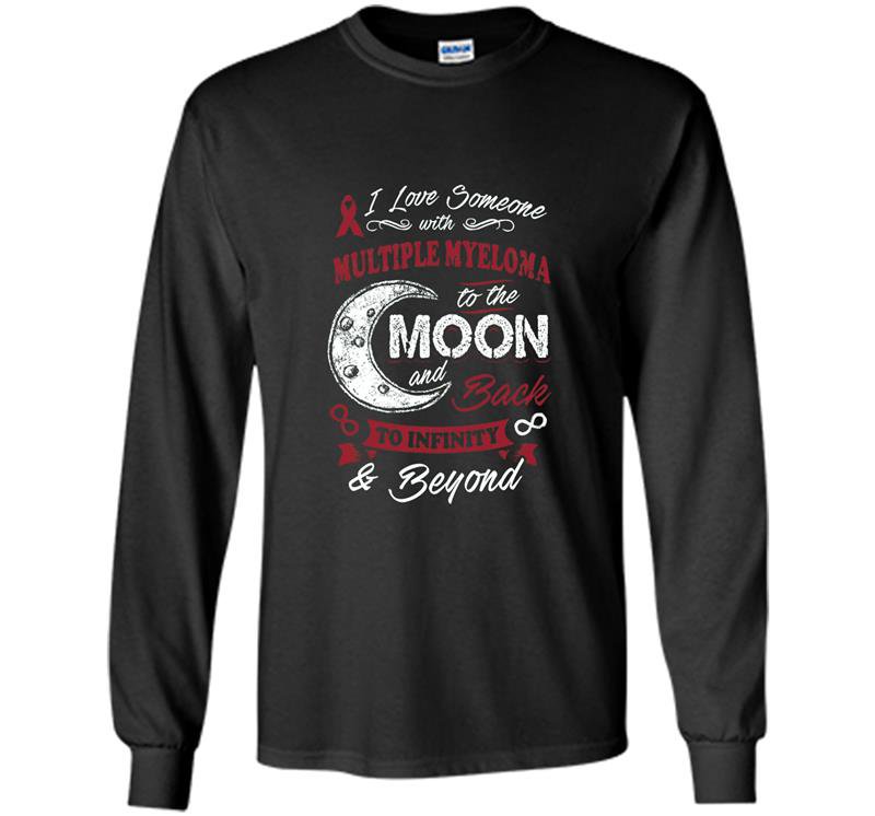 Multiple myeloma awareness moon back love Long Sleeve Gildan