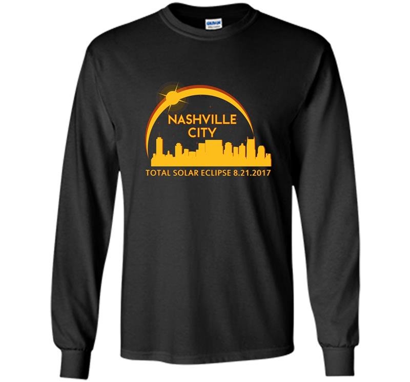 Nashville city total solar eclipse 8212017 Long Sleeve Gildan
