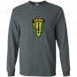 Navy sere school heather Long Sleeve Gildan