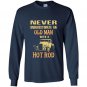 Old man with a hot rod Long Sleeve Gildan