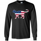 Patriotic kitty cat usa american flag Long Sleeve Gildan
