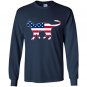 Patriotic kitty cat usa american flag Long Sleeve Gildan