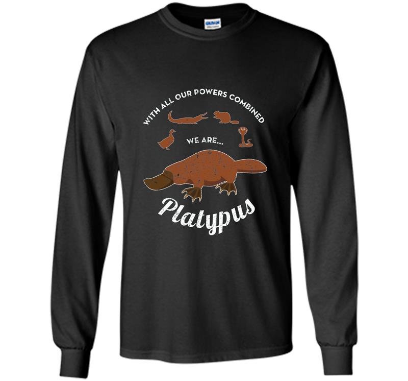 Powers combined platypus slate Long Sleeve Gildan