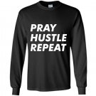 Pray hustle repeat christian entrepreneur quote Long Sleeve Gildan