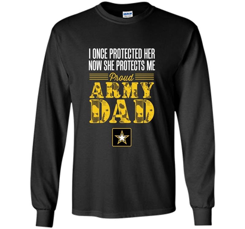 Proud army dad daughter soldier air force Long Sleeve Gildan