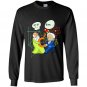 Pythagoras fights einstein c2 funny science tee gift Long Sleeve Gildan