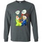 Pythagoras fights einstein c2 funny science tee gift Long Sleeve Gildan